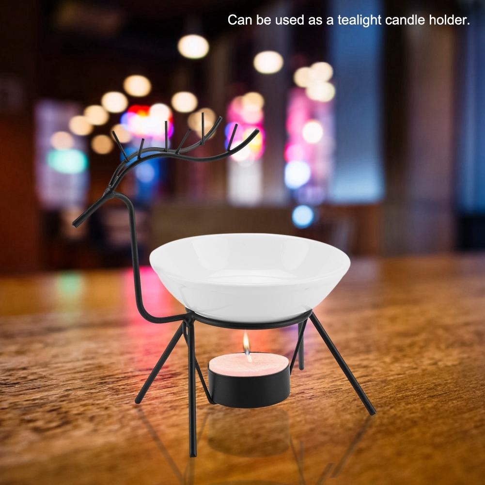 Suport lumânare arzător aromaterapie ulei esențial fier formă cerb decor casă