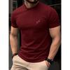 100% Baumwolle Herren T-Shirt Sommer Kurzarm Dünnes Oberteil Trendig Modisch Schlank Täglich Lässig Einfache Linie Pfeilmuster Design