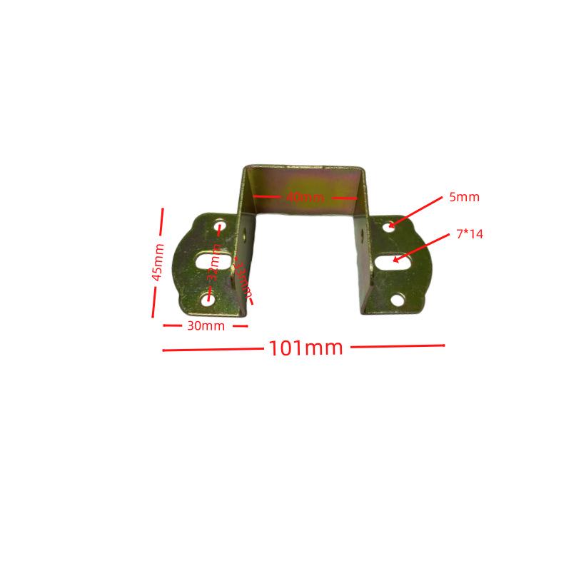 Solid Wood U-Shaped Bed Rail Hinge Support Bracket with Insert Buckle