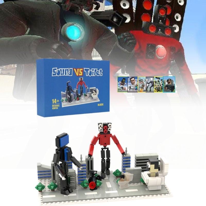 Kreatives Toilettenmann-Szenen-Bauspielzeug-Modell mit Karten für fantasievolles Spielen