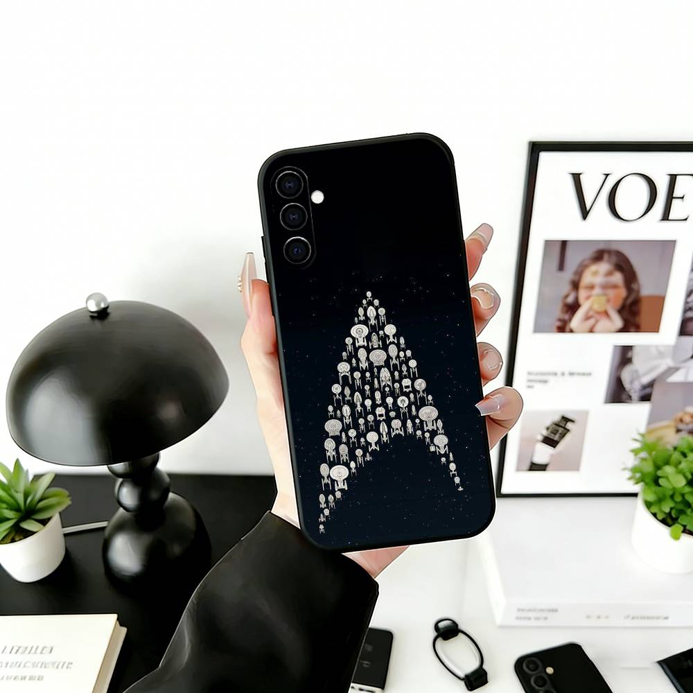 S-Trek Space Theme Phone Case For Samsung Galaxy A73,A72,A71,A70,A53,A52,A51,Others Soft Black Cover
