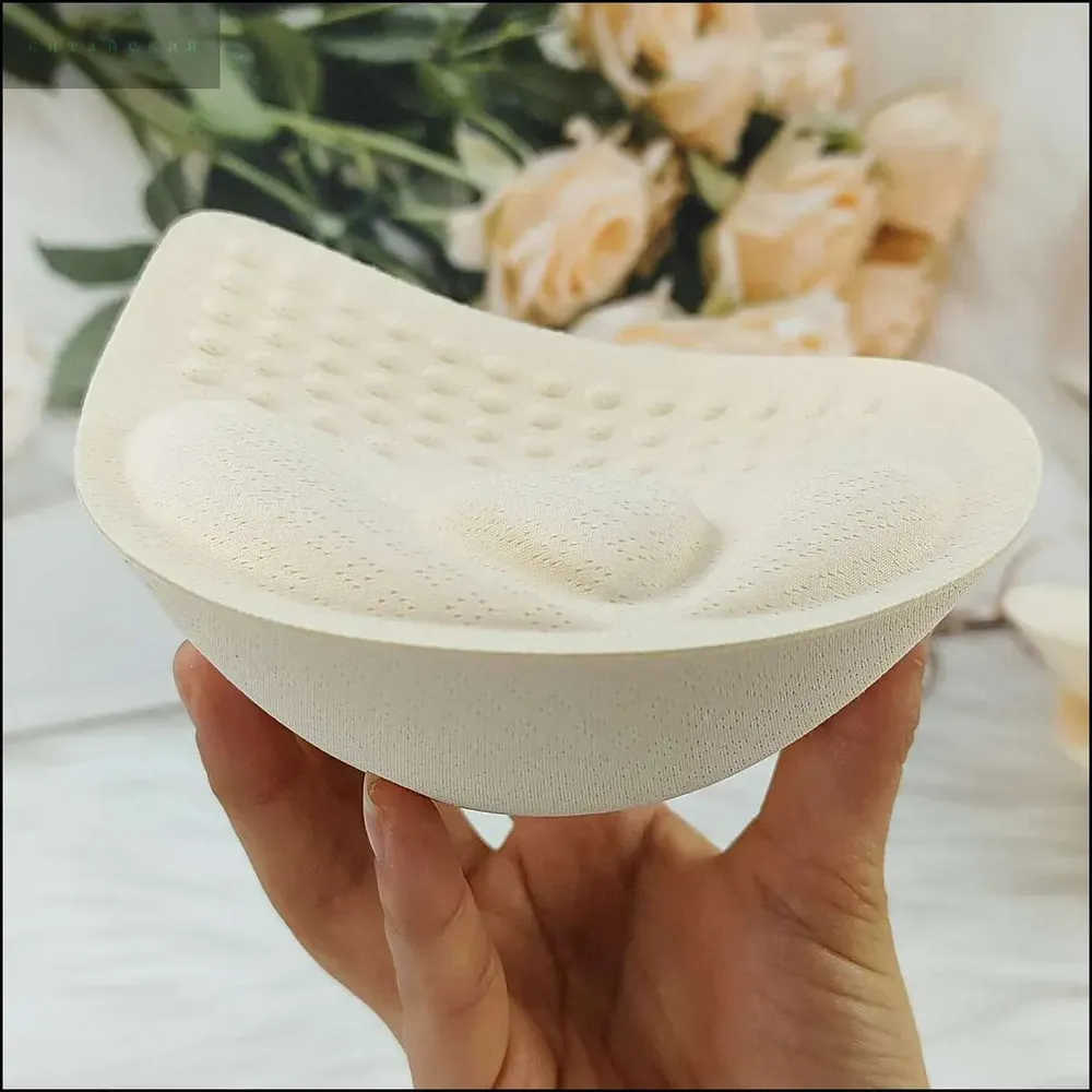 4cm Breathable Push-up Bra Padding, Two-piece Design, Sponge Padding, Cup Inserts