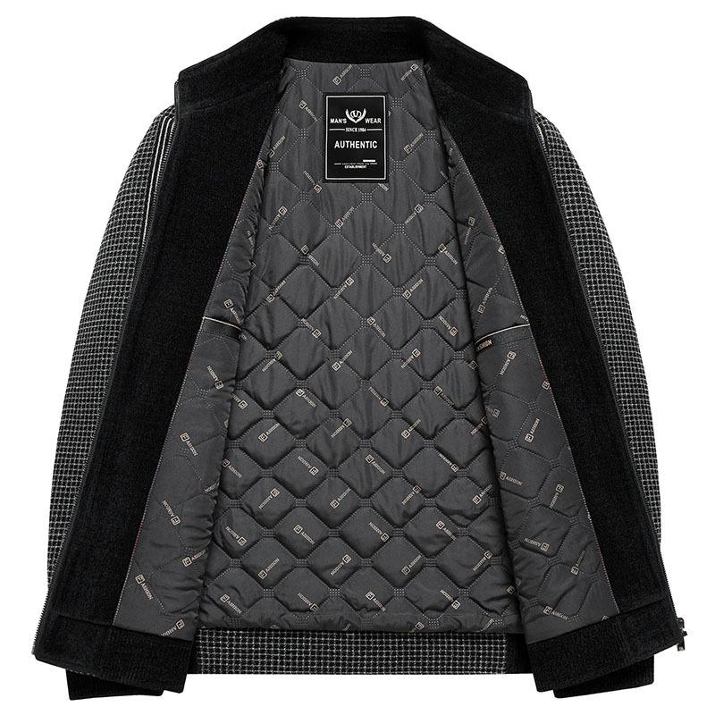 Autumn and Winter New Style Cotton-padded Handsome Stand-up Collar Men's Casual Jacket Middle-aged Jacket Daddy Men's Jacket