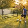 Portable Football Rebound Net 2-in-1, Double-Sided, with Carry Bag and Ground Stakes, 200x94x122/52cm, Black