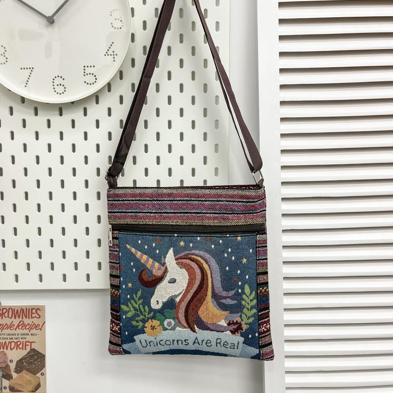 Ethnic Embroidered Cotton Mini Shoulder Bag With Multiple Compartments For Casual Outfits