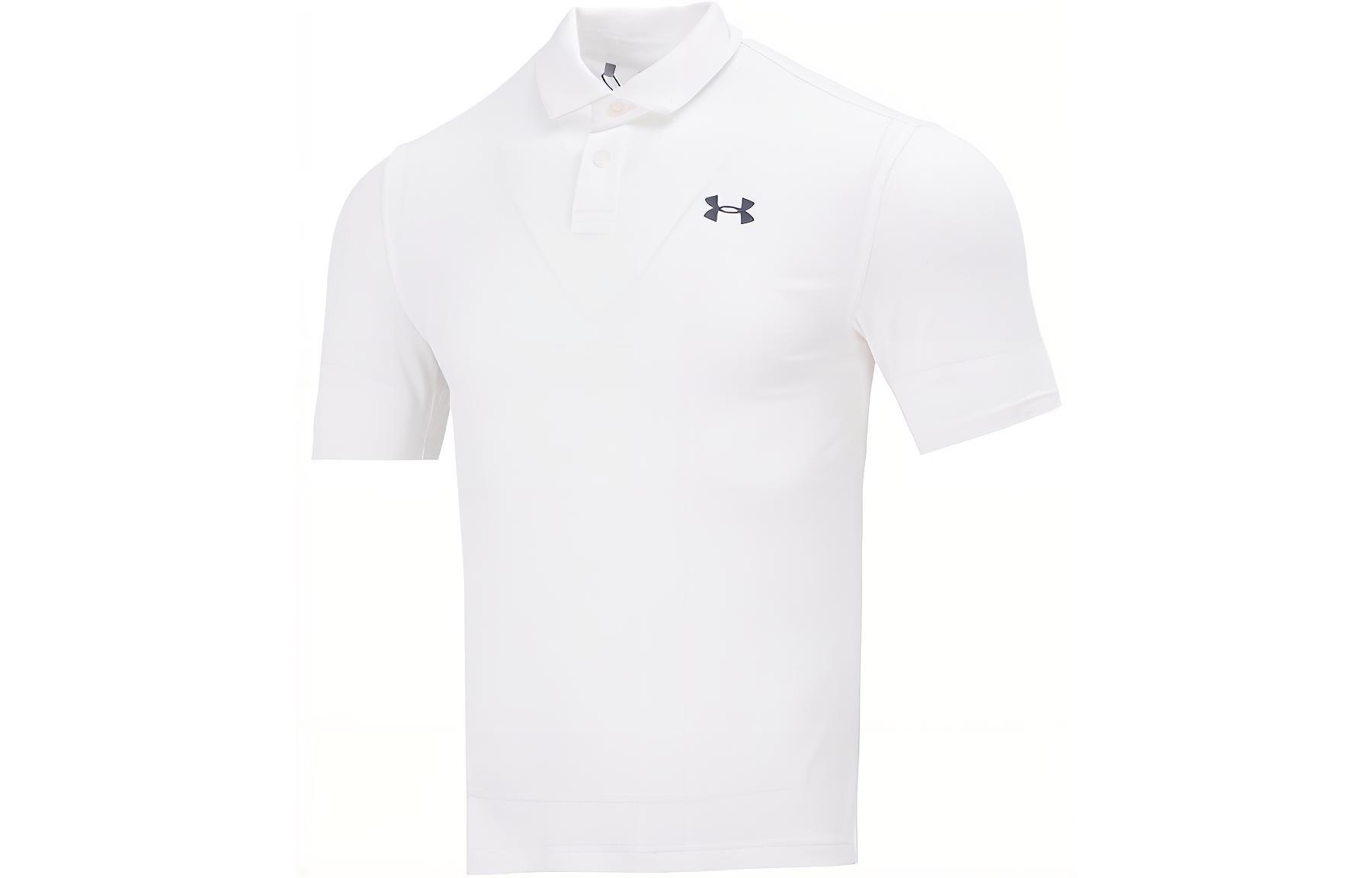 Under Armour Polo Shirts Men s White Polo Collar Moderate Straight Fit 1368122-100 XXL