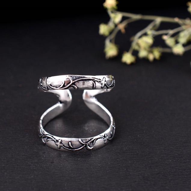 Håndlaget Sølv Artritis Ring – Teksturert Skinne Tommelring, Smykker for Smertelindring