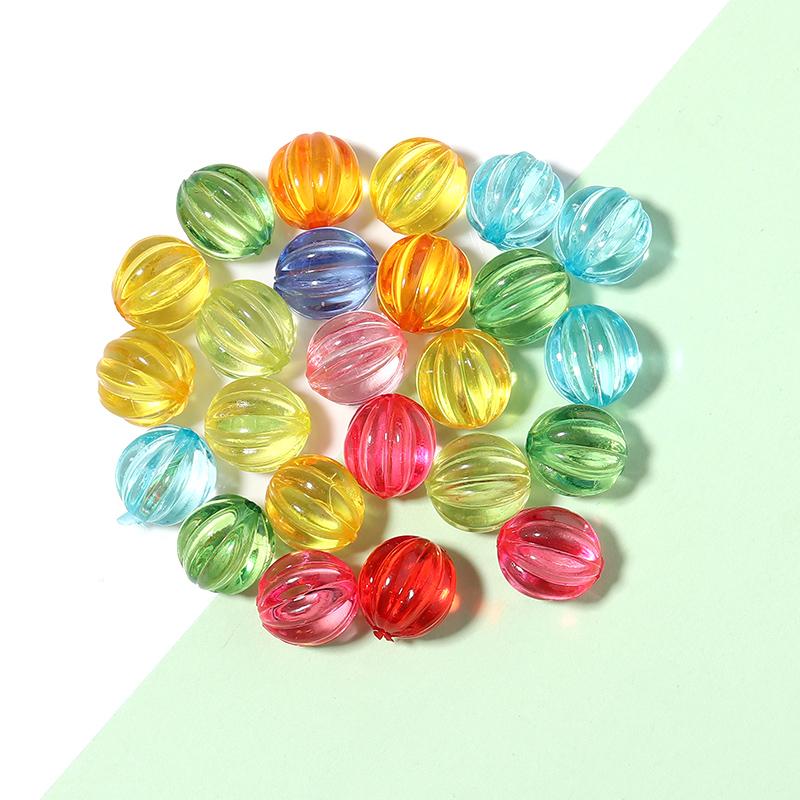 50Pcs/Lot 12mm Transparent Acrylic Pumpkin Beads Supplies For Jewelry Bracelets Earring DIY