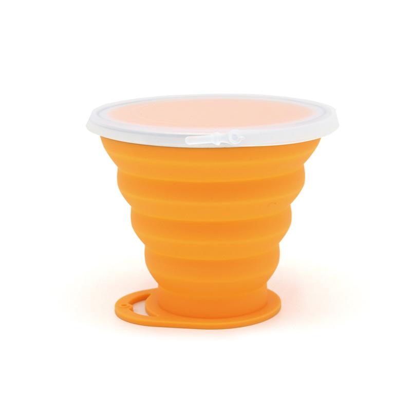 Travel Folding Silica Gel Cup Outdoor Sports Retractable Gargle Cup High Temperature Resistant Green Cup 270ml оранжевый