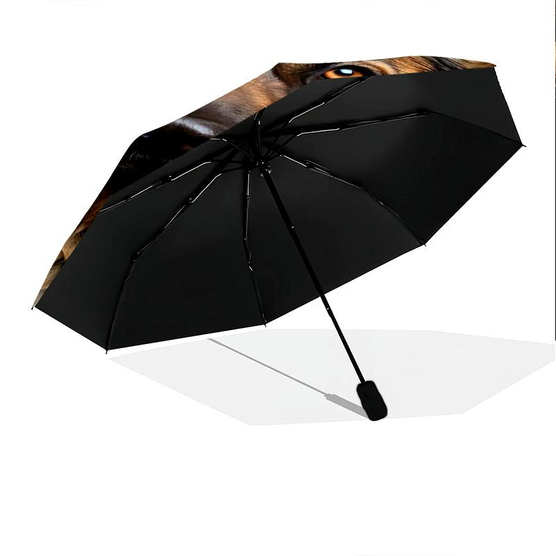1pc Cute dog pattern Umbrella Portable Folding Umbrella Iron Frame Hole Bone Structure Outdoor Home Umbrella
