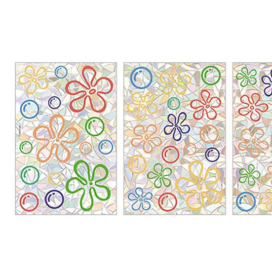 4 Sheets Rainbow Flower Window Clings Small Iridescent Prism Flower Window Sticker Anti-Collision Static PVC Decals for Bird Windows Strike Prevention