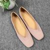 Fashion Flat Shoes for Women 2025 Spring Autumn Solid Square Toe Black Women's Shoes Large Size 43-44 Small Size 31-32 Ladies Shoes