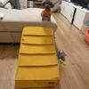 2-in-1 Pet Ramp & Bed Detachable Dog Stairs with High Sponge Washable Pet Climbing Ladder Non-Slip Puppy Slope for Sofa/Bed