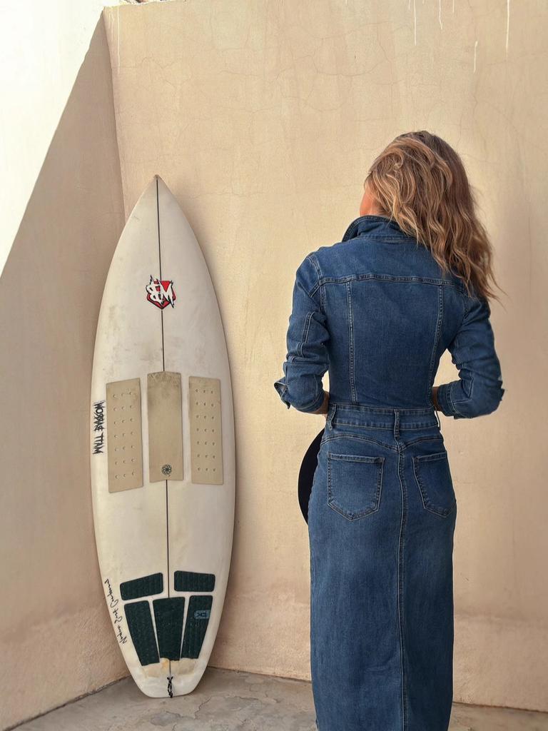 Fashion Casual Multi-Button Long Sleeve Denim Maxi Dress