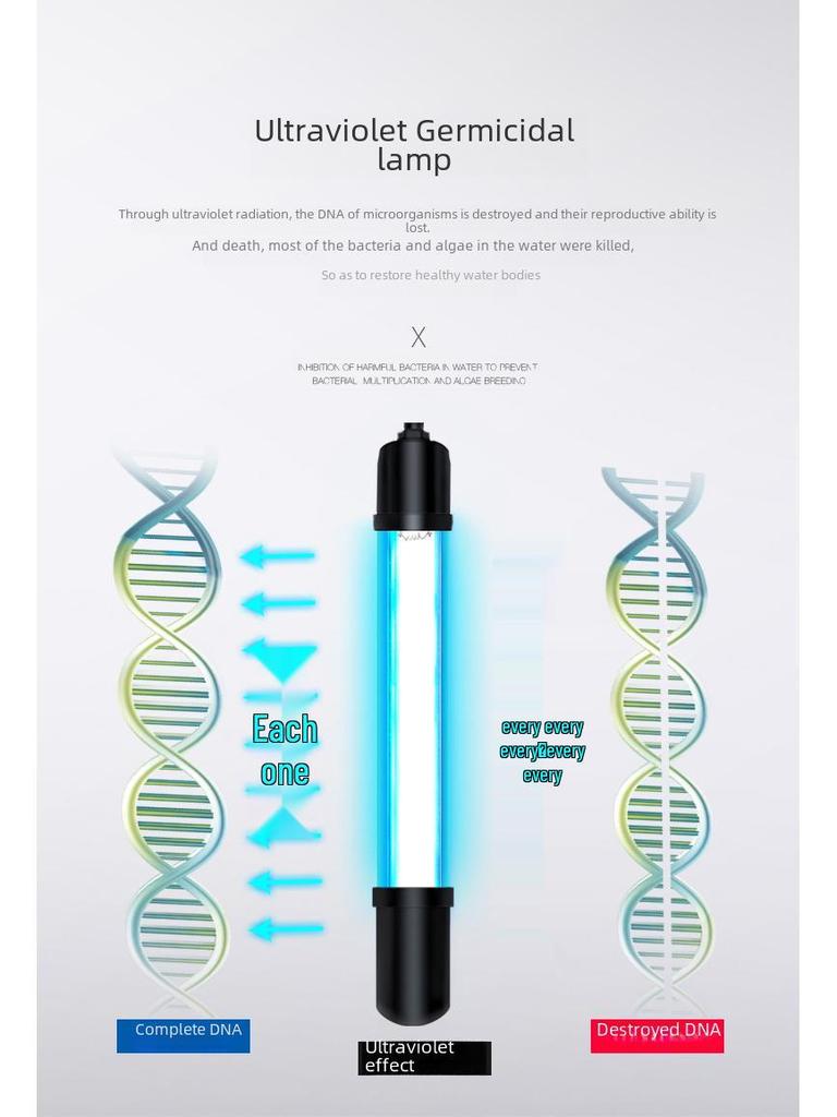 Submersible UV Sterilization Lamp for Aquarium and Fish Pond Purification