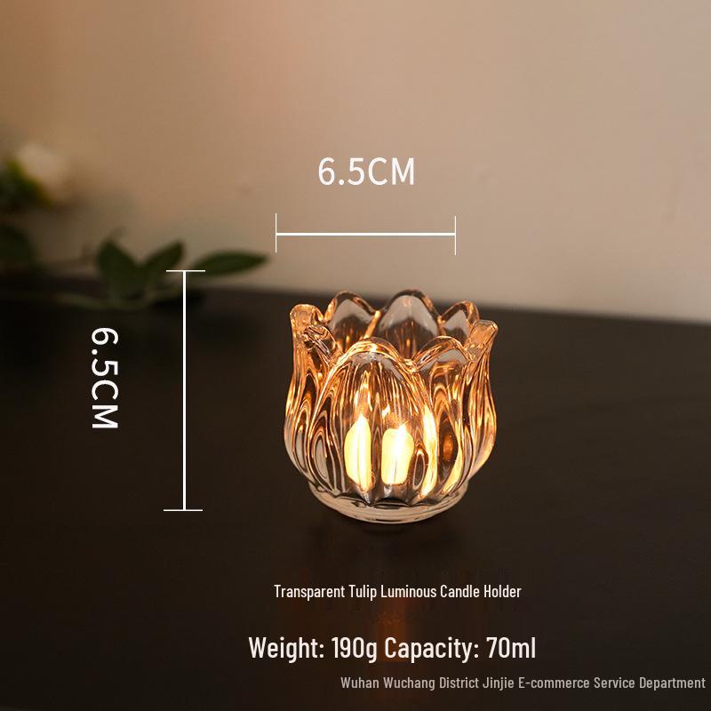Nordic Glass Flower Candle Holder – Elegant, Lightweight, High-Footed Romantic Table Decoration.