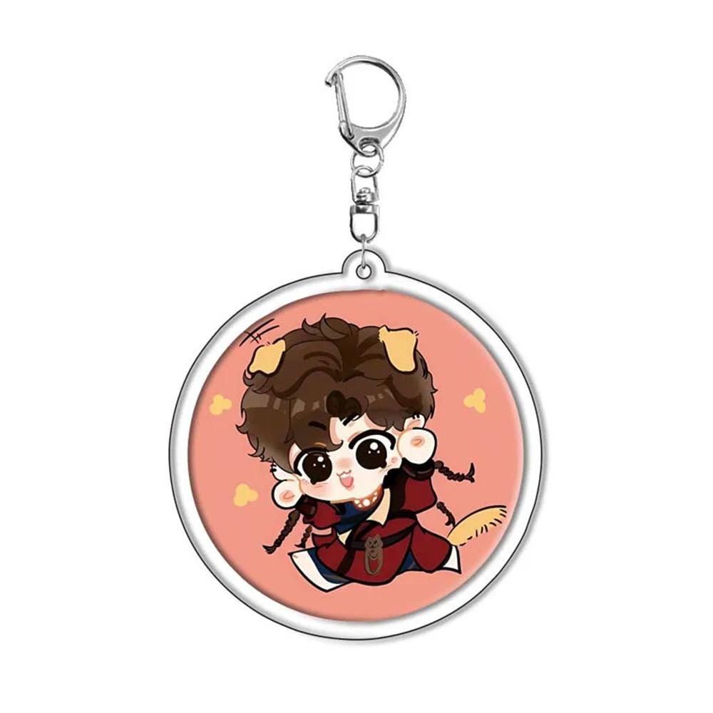 6CM Key Ring Figure Game Ashes Of The Kingdom Anime Acrylic KeyChain With Lu Su Liu Bian Sun Ce Desktop Display Decoration Gift