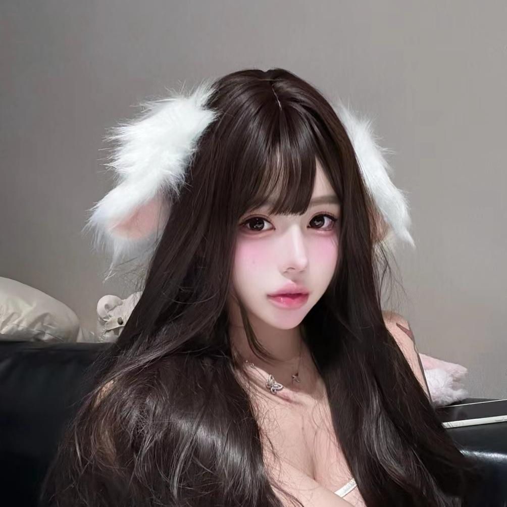 Handmade lolita lop-eared rabbit headdress new cos plush simulation dog animal ears dog ears headband christmas