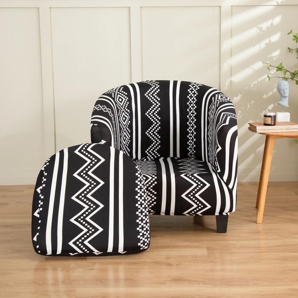 LANMOLIFE Elastic All Inclusive Single Half Round Armchair Sofa Cover Removable Couch Cover for Club Counter