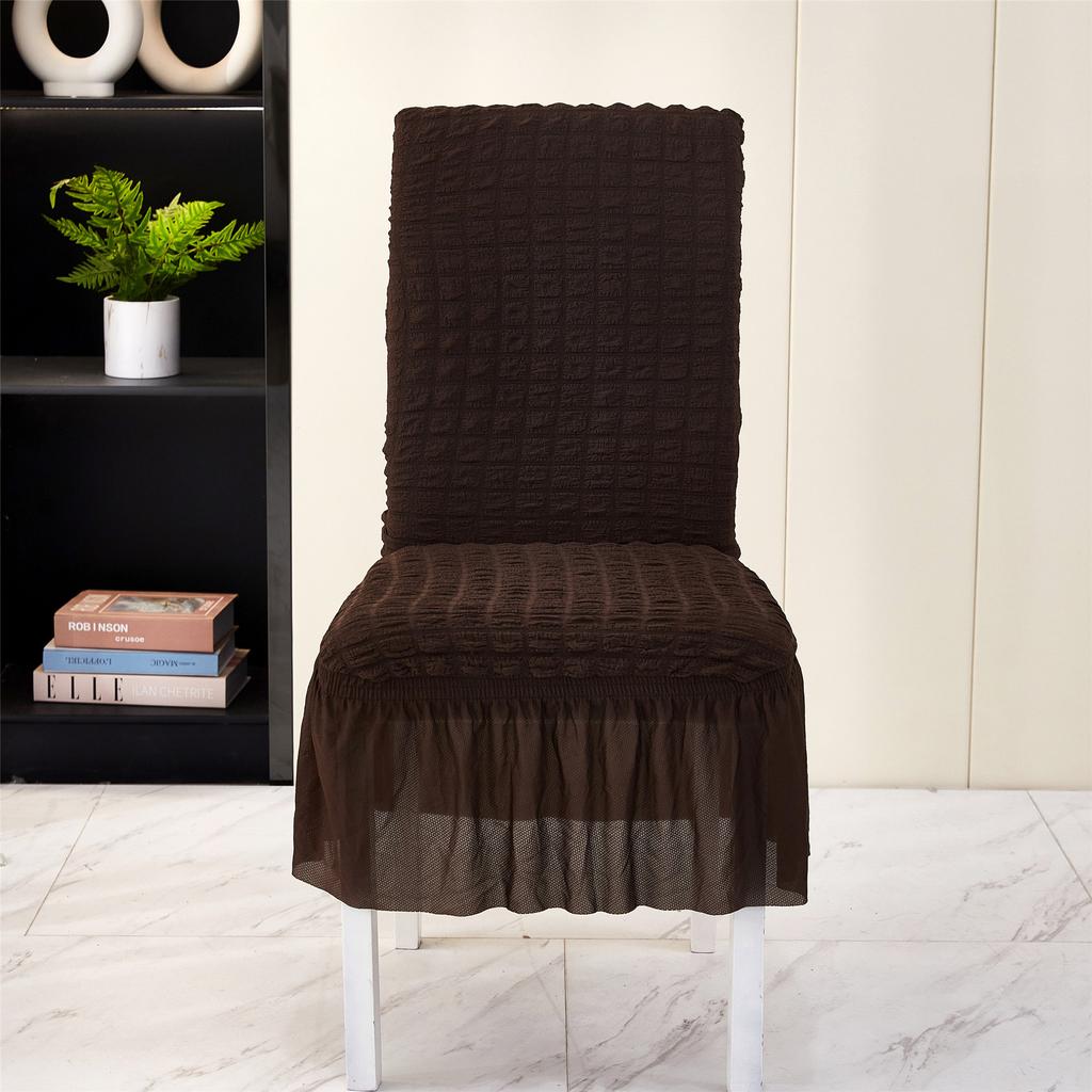 2pcs Chair Covers, Universal Stretch Dining Room Chair Covers With Skirt, Removable Parsons Chair Slipcover For Kitchen Wedding Party Banquet