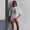 American Retro Y2k Pure Cotton Printed Unisexs Tshirt Top 2026 Summer New Poker A Letter Couple Short Sleeved T Shirt Tops