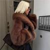 Vintage-Style Eco-Friendly Faux Fur Short Jacket In Brown - European & American Winter Women's Fashion