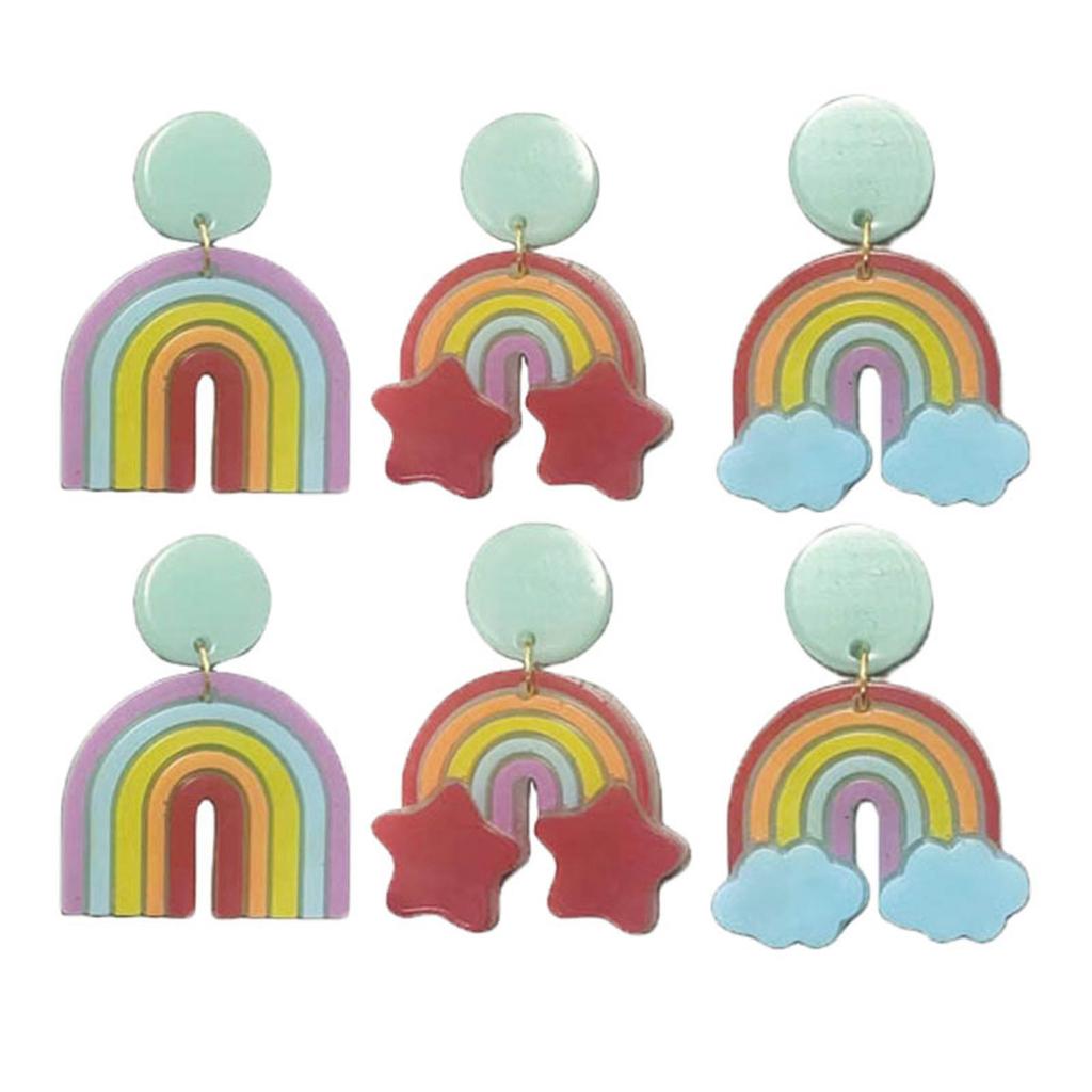Flexible Silicone Earring Making Mold Rainbow Shaped Earring Mold Soft Silicone Earring Mold for Creative Jewelry Making