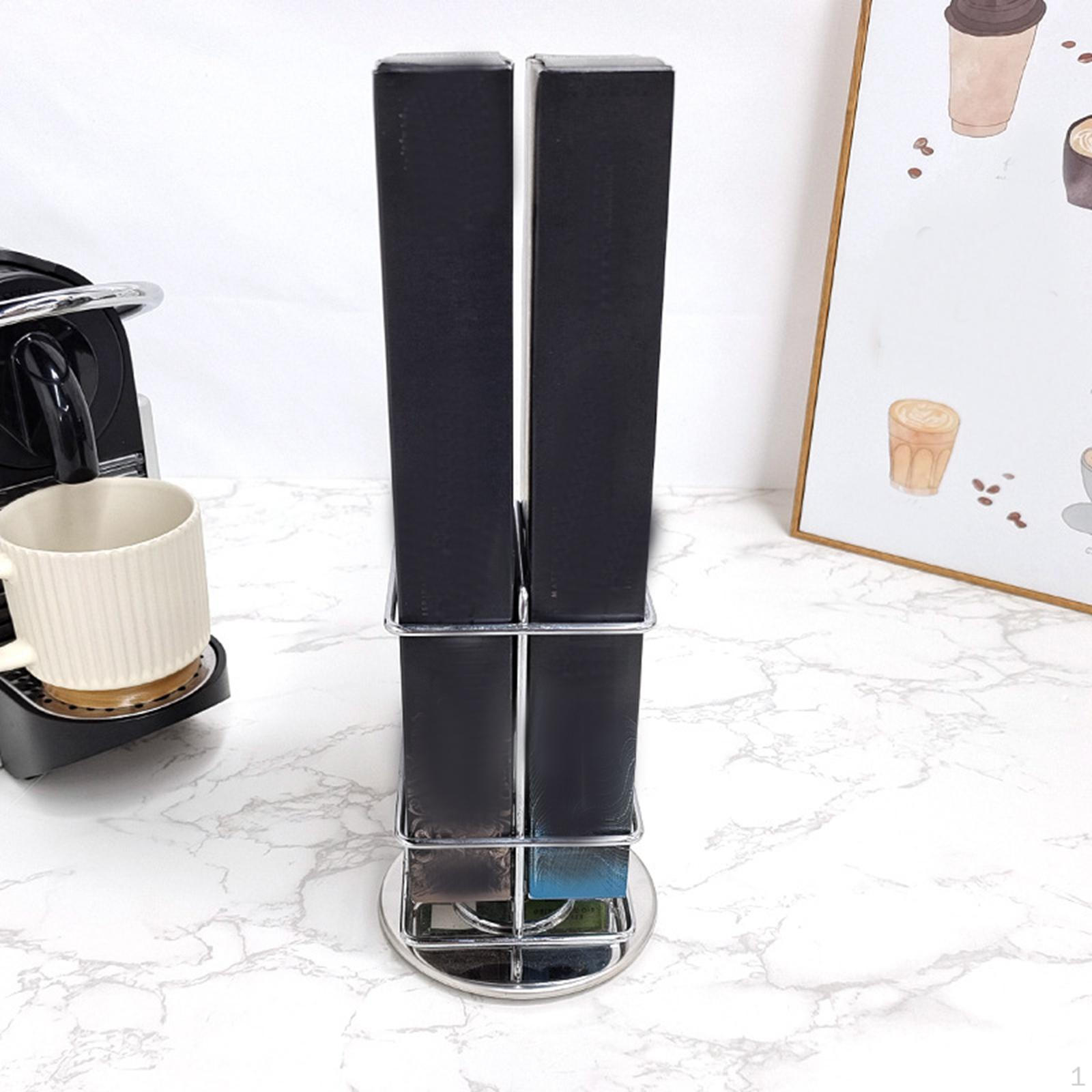 360 Rotating coffee Pod Storage Rack Stand Metal Holder Large Capacity 40 Argent 930₽