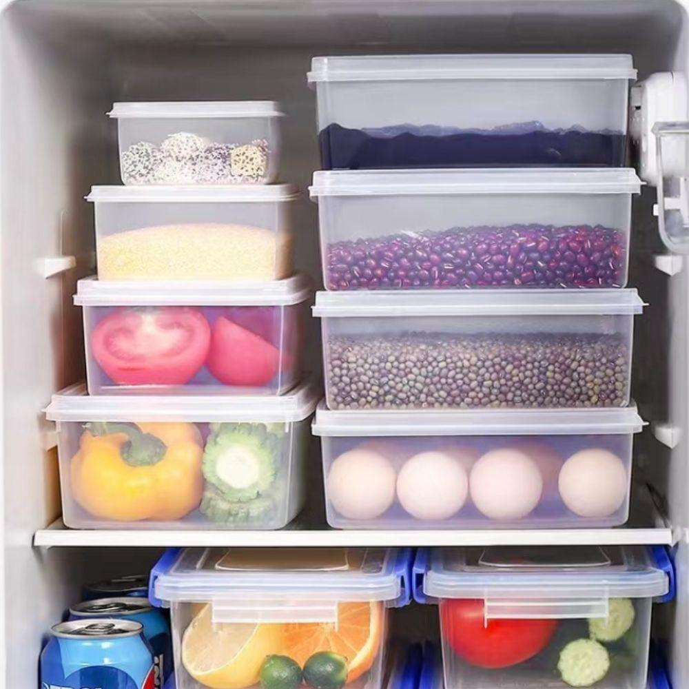 Resuable Kitchen Storage Box Rectangular Food Sealed Case Transparent Storag Box  Kitchen Organizer