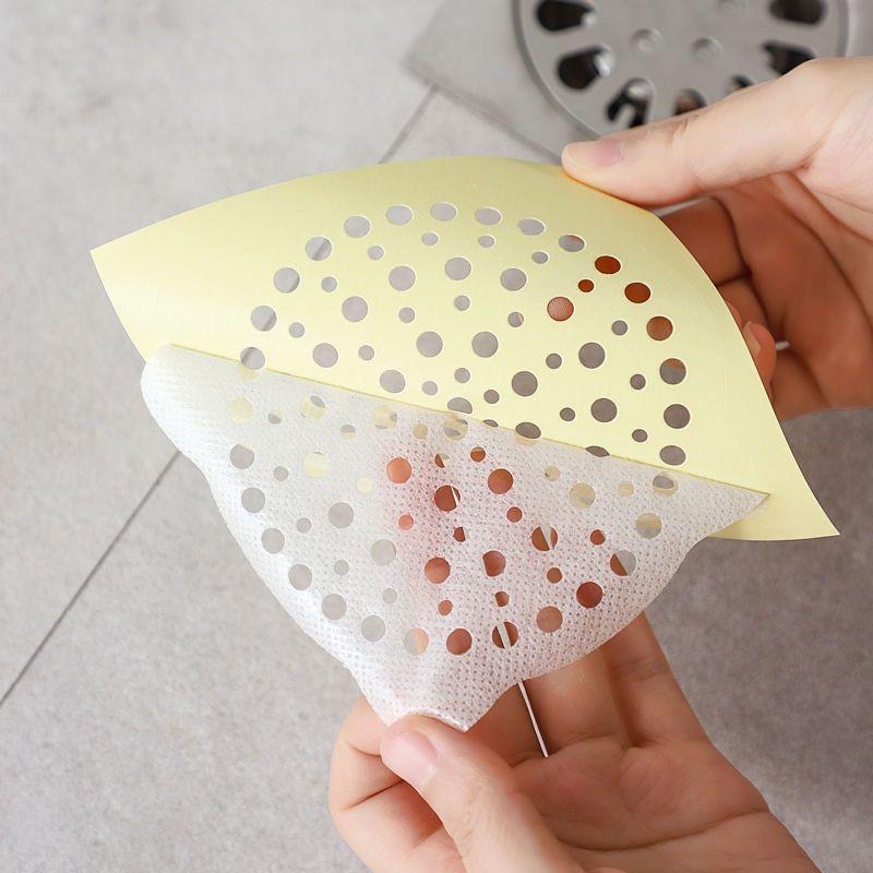 100/5pcs Mesh Disposable Floor Drain Sticker Hair Catcher Stopper Anti-blocking Filter Sticker Bathroom Shower Cleaning Tools