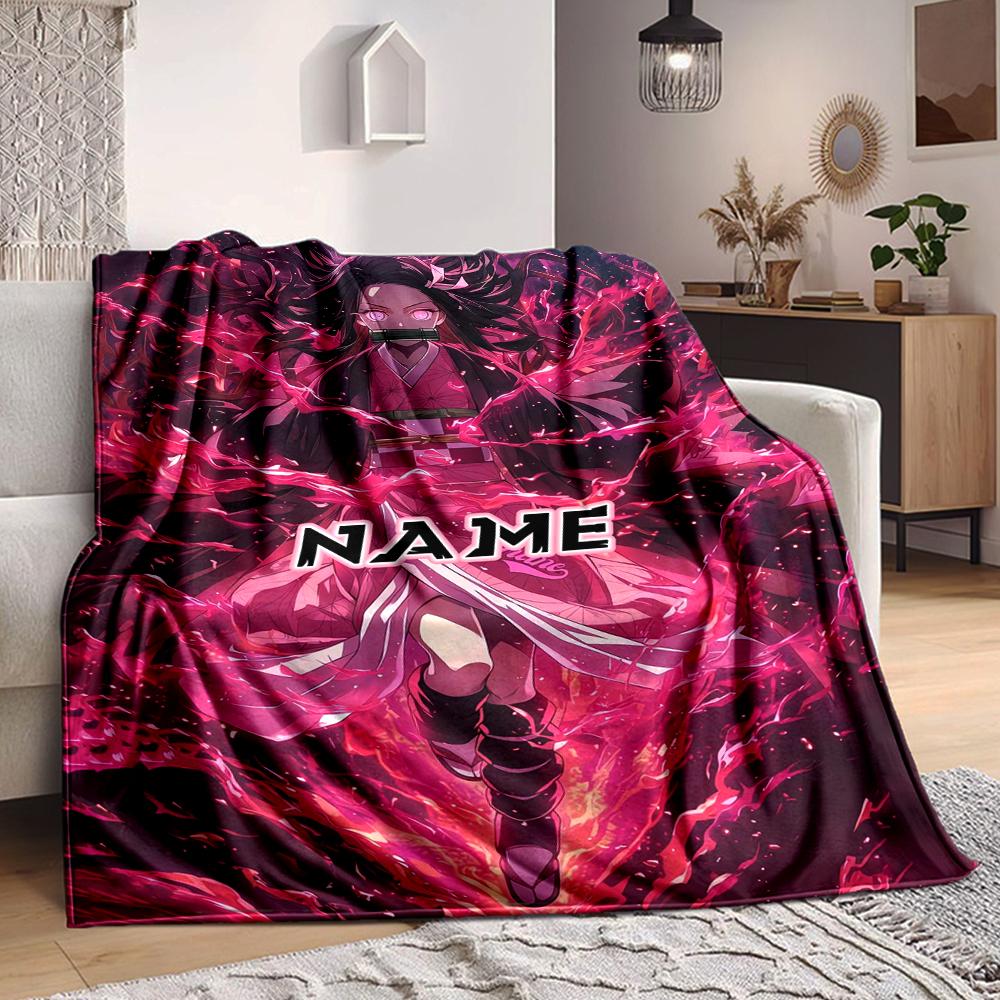 Custom 1pc Name Fiery Storm Blanket, Soft And Comfortable Blanket, Casual Warm, Camping Travel Blanket, Birthday Gift Q91226