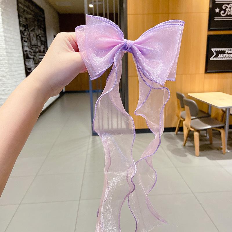 Lystrfac New Style Lace Bow Long Ribbon Hairpin for Women Wild Cute Girl Hairclips Fashion Braid Hairgrips Hair Accessories