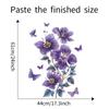 Purple Flowers Butterfly Wall Stickers Living Room Bedroom Background Decor Mural Self-Adhesive Wall Decals