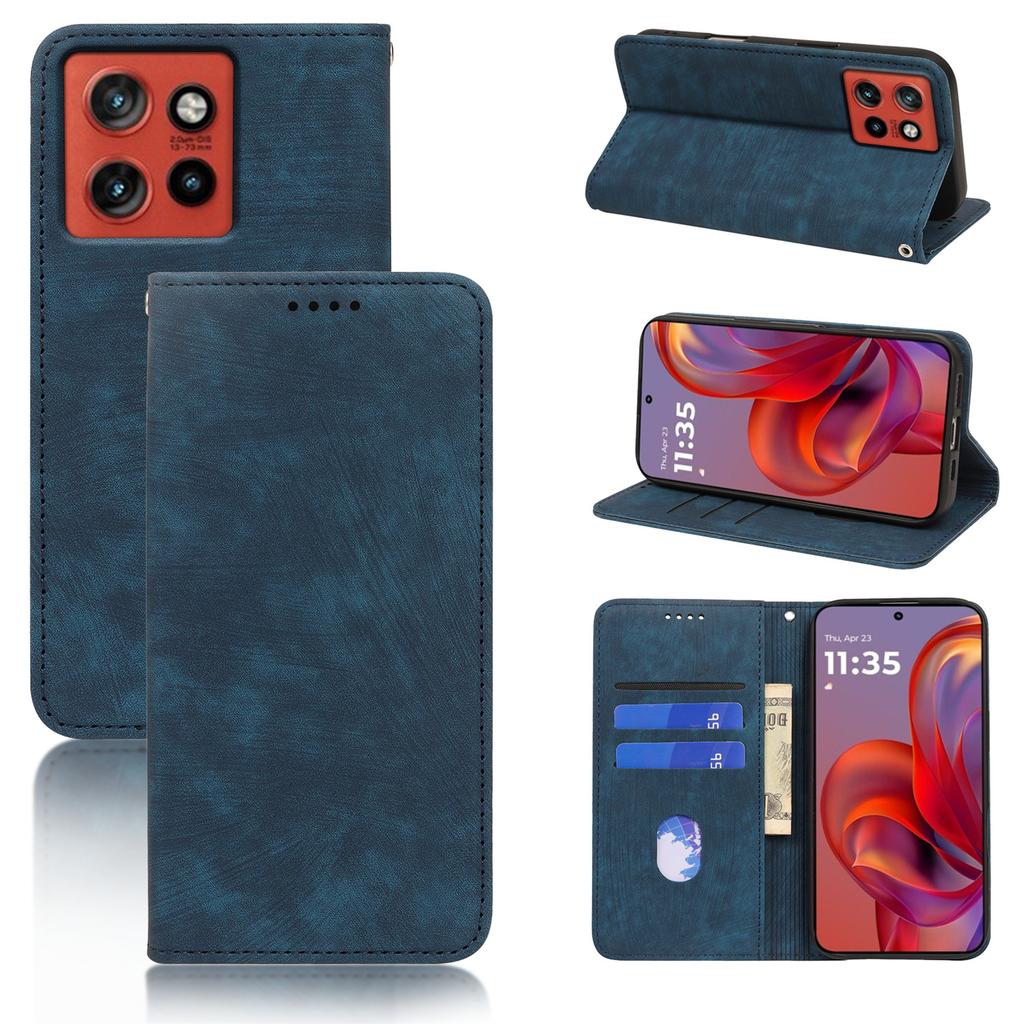 Phone Case For Motorola Edge 50 Neo 5G/Moto S50 5G/ThinkPhone 25 5G ,Strong Magnetic Leather Wallet Cover with Striped Texture