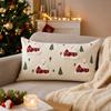 Christmas Cover Red House Design Modern Couch Lumbar Cushion Cover, No Insert