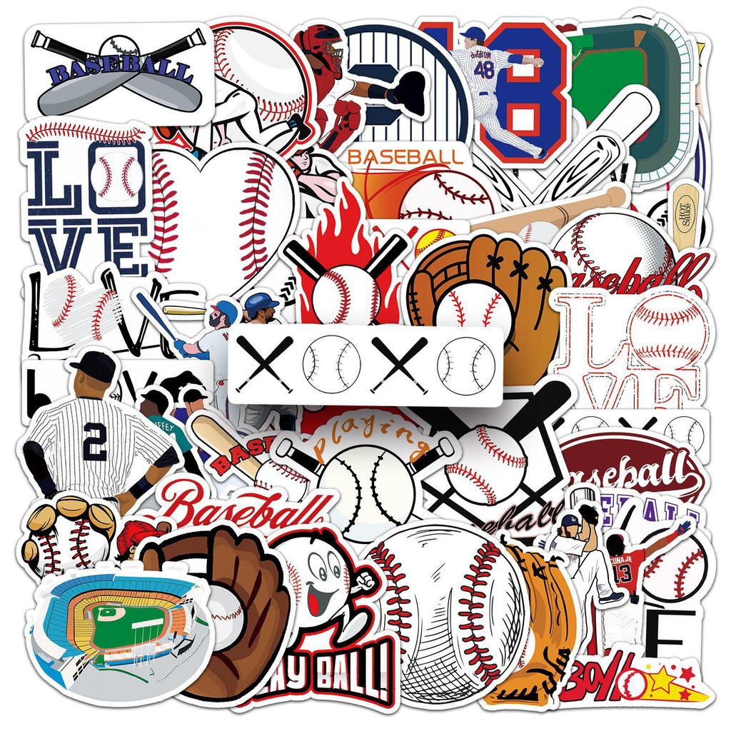 50 Personalized Baseball Graffiti Stickers – Waterproof DIY Skateboard & Suitcase Decor
