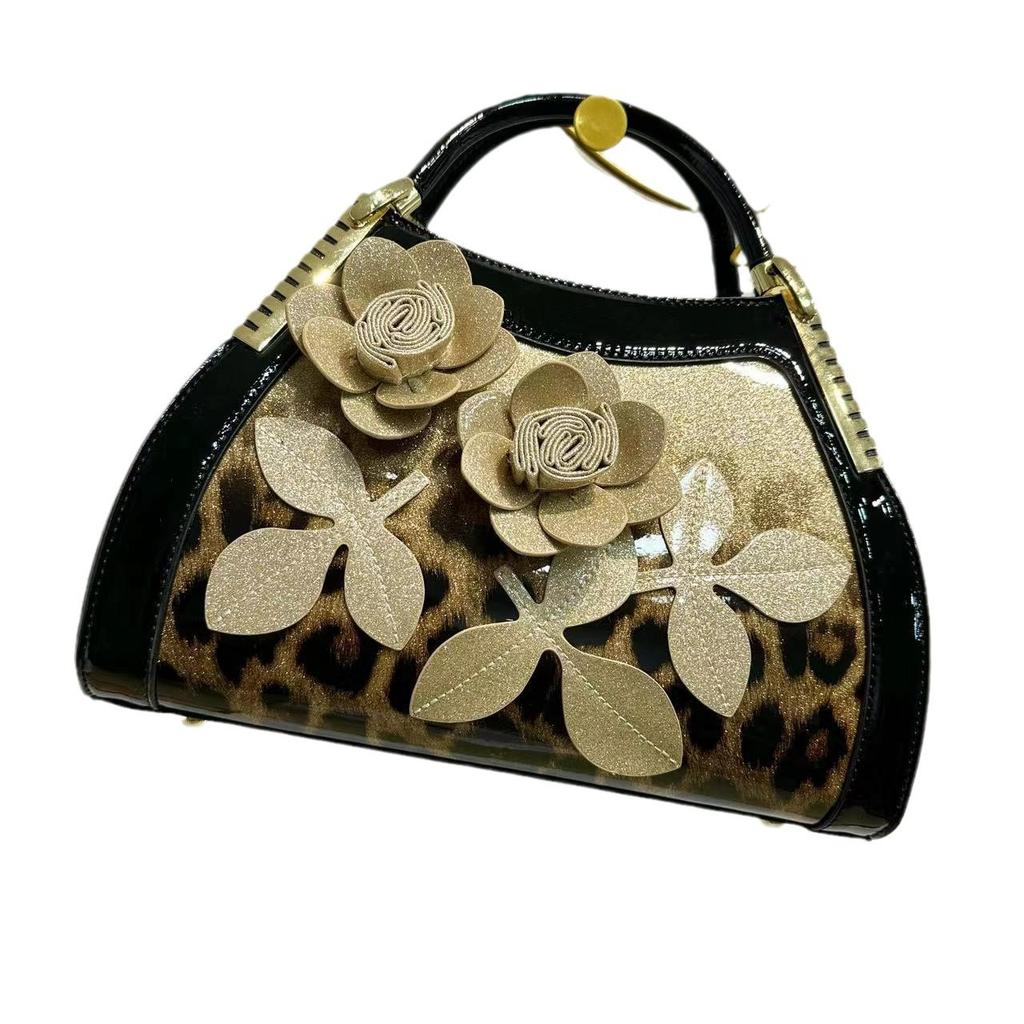 Fashion Embroidery In Mother Big Bag Bright Leather Women'S Bag Atmosphere High-End Messenger Handbag Women