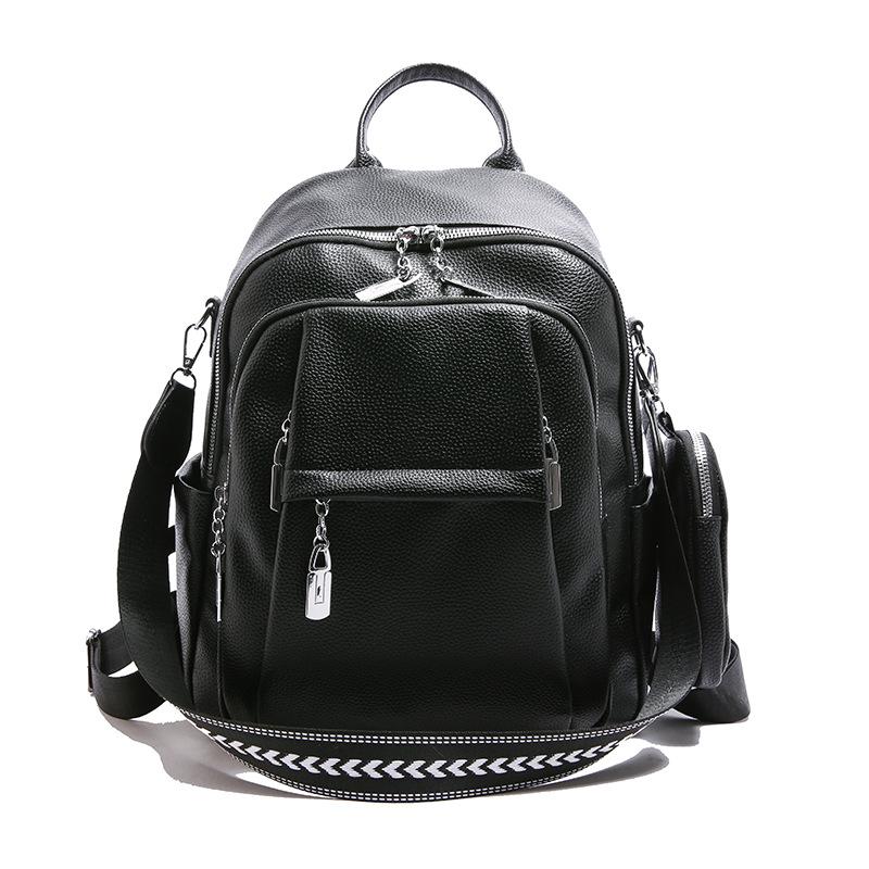 Soft Pu Textured Backpack for Women, Large-capacity Student Schoolbag, Casual Travel Backpack, Fashionable Single-shoulder Bag