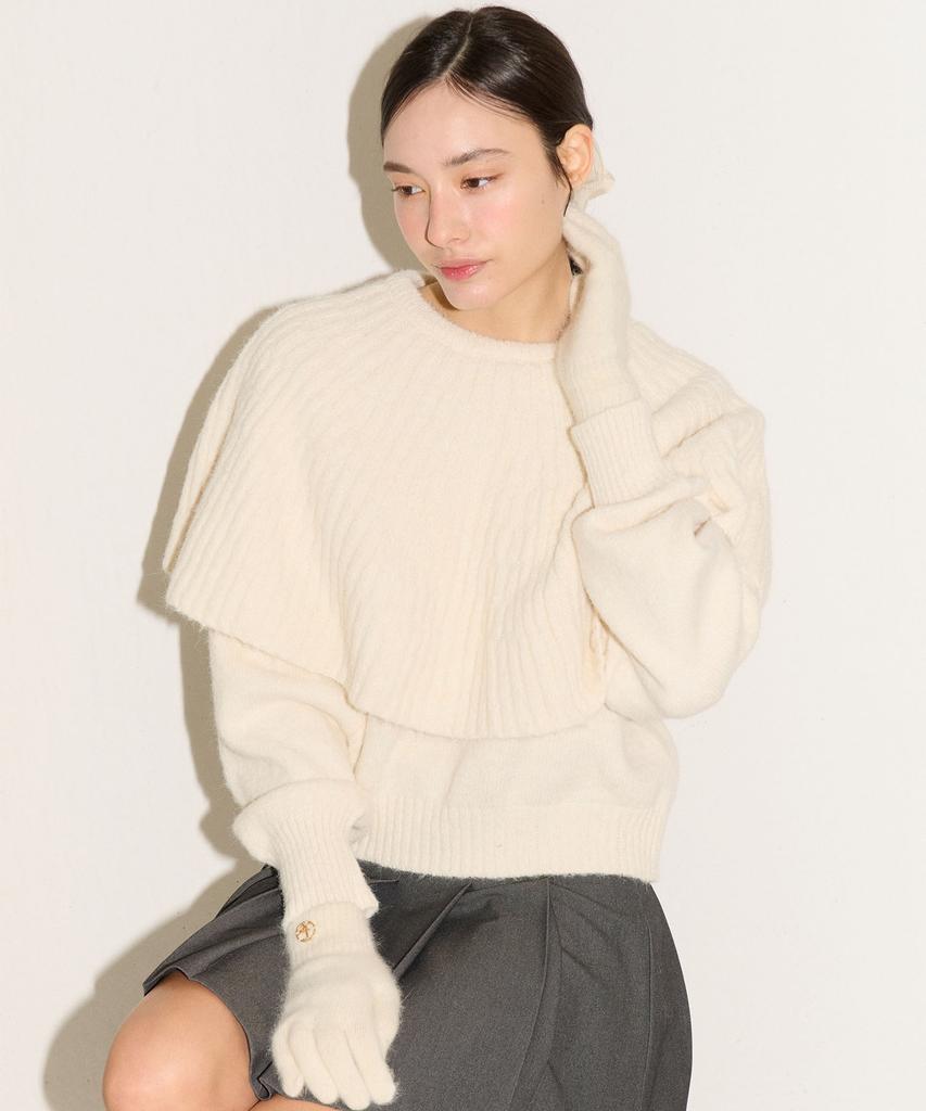 Peullobeu Draping Cape Knit Set_Iv