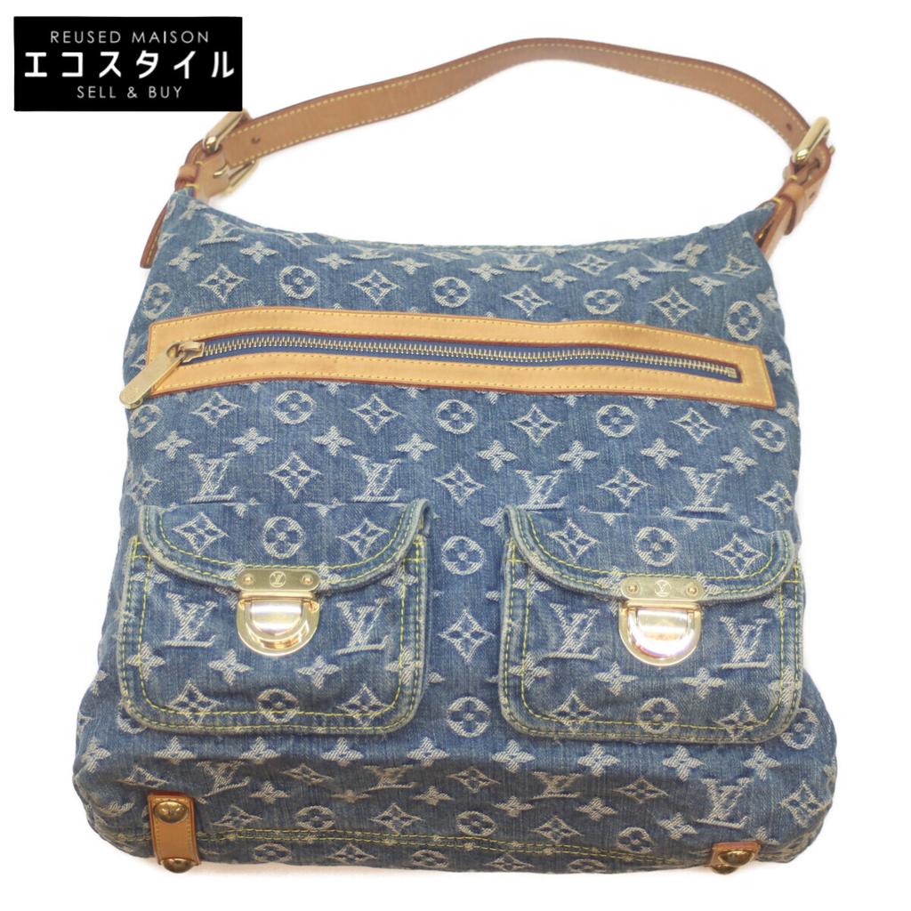LOUIS VUITTON 2008 M95048 Monogram Denim Baggy GM Tote Bag blueUsed