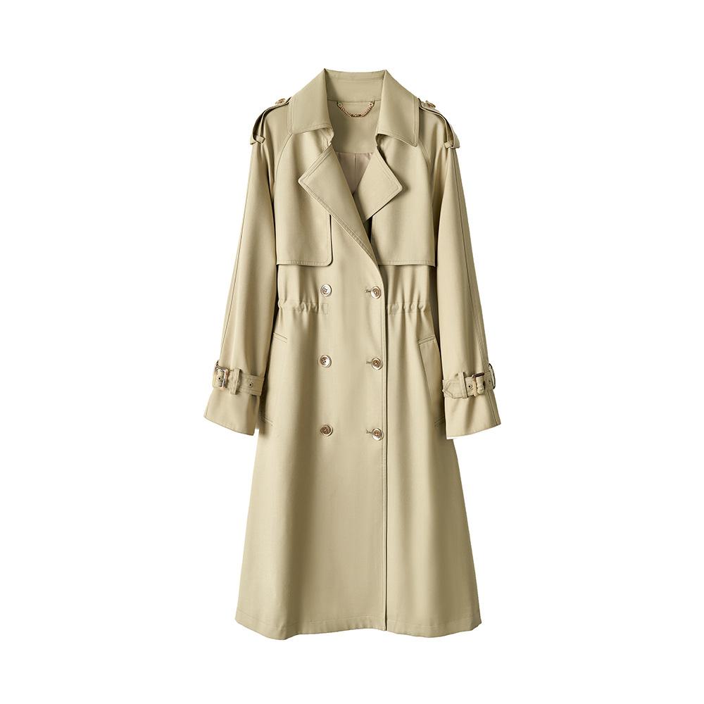 

Чунсинь классический повседневный стиль простой регулируемый пояс тонкое длинное тренчкот женский L хаки