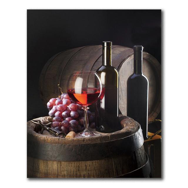 Red Wine Grape Beer Wall Art Canvas Painting Still Life Nordic Poster Print Wall Pictures Living Room Kitchen Bar Decor Cuadros