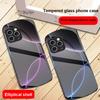 Semicerc Geometric Pentru iPhone 16 Pro Max 15 Pro 14 13 12 Mini 11 XS Max XR 7 8 Plus SE 2022 Carcasă de Telefon Ovală din Sticlă