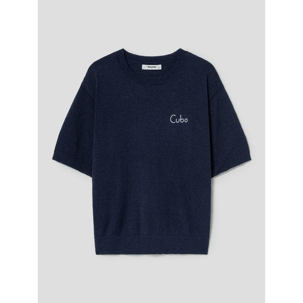 8seconds Boucle Round Embroidered Knit Pullover Navy (454651Fq1R)