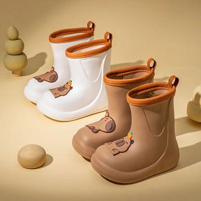 Capybara Kinder-Regenstiefel für Kinder Kind Wasserdichte Stiefel Junge Regenschuhe für Mädchen Dekorativer Schaft Wasserstiefel Regen