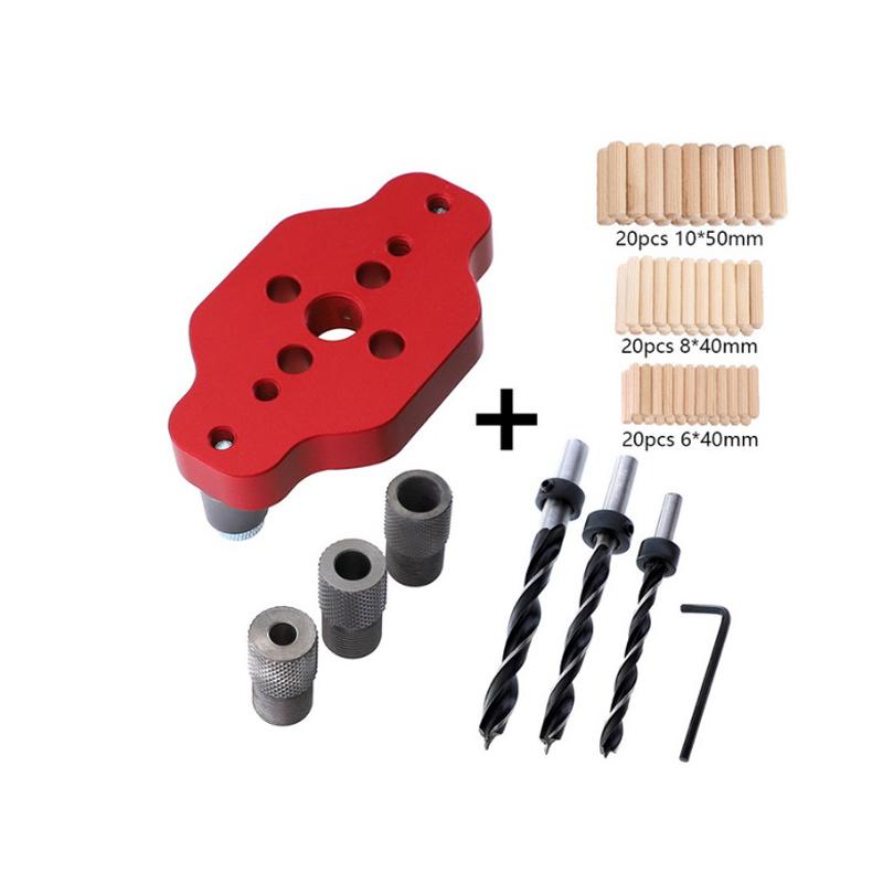 Doweling Jig 6/8/10mm Self centering Drill Guide 67mm Wood Panel Puncher Positioning Vertical Pocket Hole Jig for Woodworking