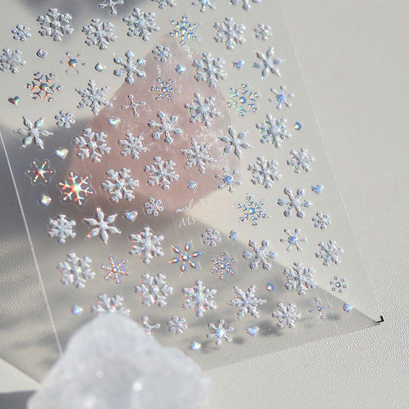 

Bronzing Silver Snowflake Tomoni Laser Nail Sticker Laser Jelly Snowflake 487-