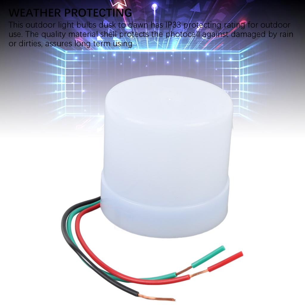 Light Control Sensor Outdoor Lighting Photocell 25A Dusk to Dawn Hard Wired Automatic On Off with