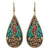 Non-precious Metal Dangling Handmade Lightweight Hook Tibetan Style Earrings for Women