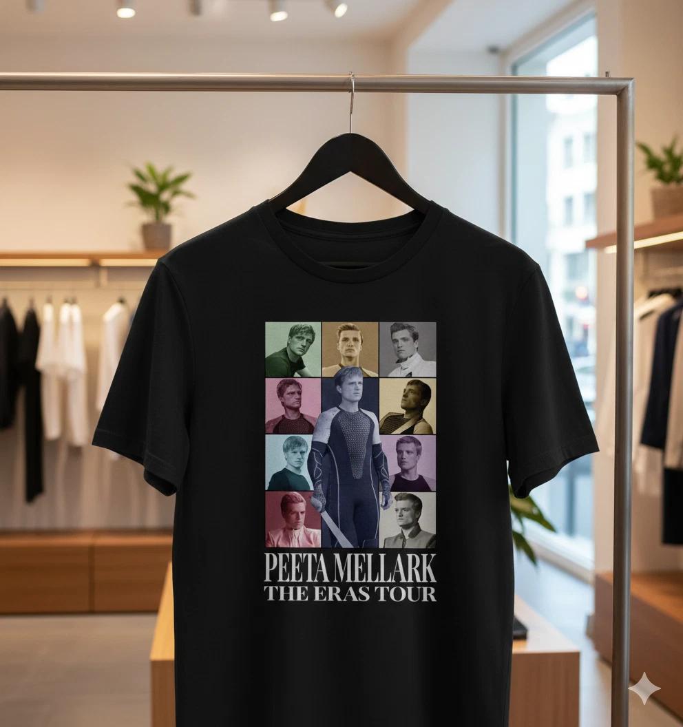 Peeta Mellark The Eras Tour Graphic T-Shirt Black Hunger Games Fan - T714 3XL